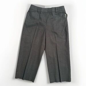 Talbots gray wool lined cropped wide leg pants